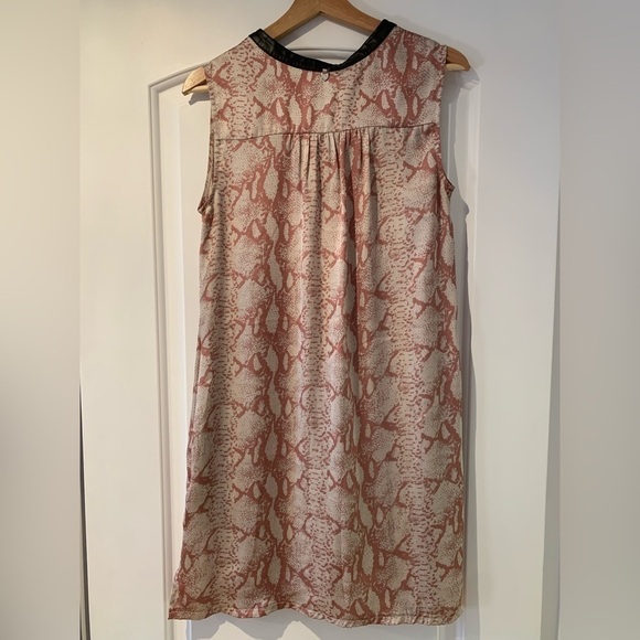 Rudsak Snake Print Dress Sleeveless Size Small Faux Leather Collar Belt Missing. - Picture 4 of 16